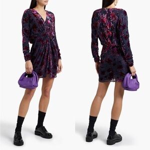Floral Long Sleeve Dress - Purple and Red